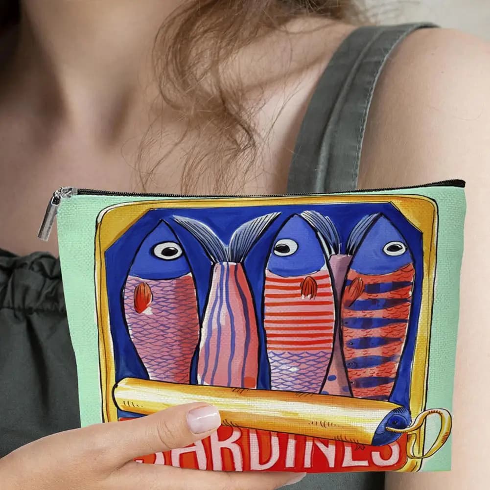 Unisex Adult Makeup Bag Hypoallergenic Mini Cosmetic Pouch Multifunctional Tote Bag Polyester Shopping Bag Casual Handbag