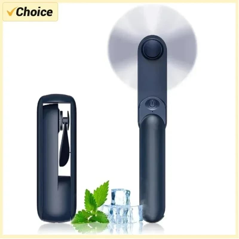 Battery Rechargeable Mini USB Portable Fan, Foldable Pocket Fan with Power Bank Function