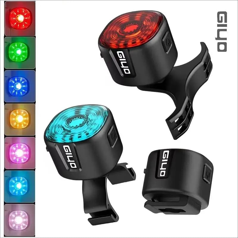 Fanale posteriore per bicicletta GlYO - Intelligente con rilevamento automatico dei freni / Opzione non intelligente - IP66 impermeabile USB ricaricabile per MTB/bici da strada