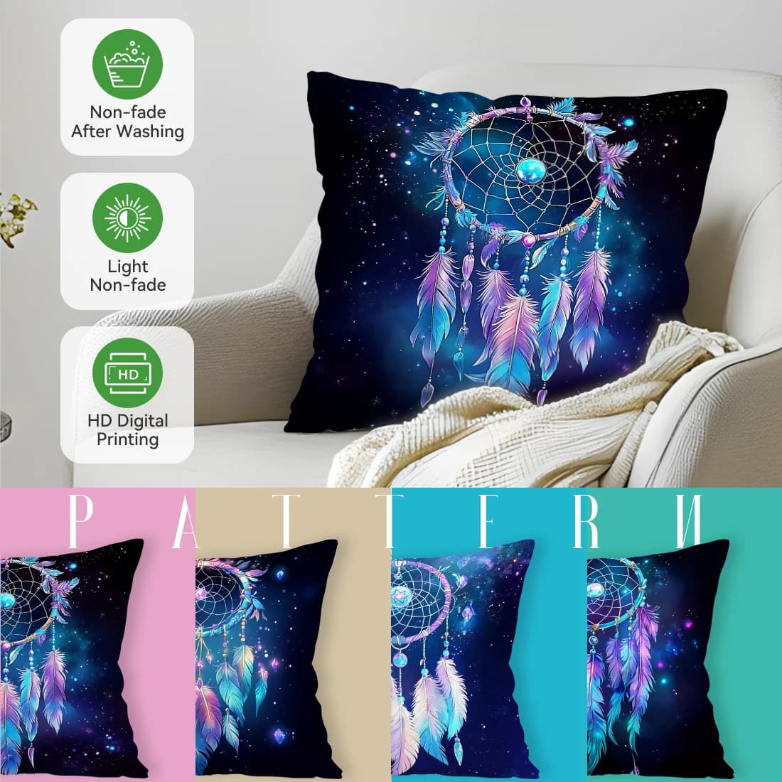Dream Catcher Cushion Pillowcase Printed Polyester 45x45cm Throw Pillowcover Decorative Sofa Cushion Pillowslip Home Decor