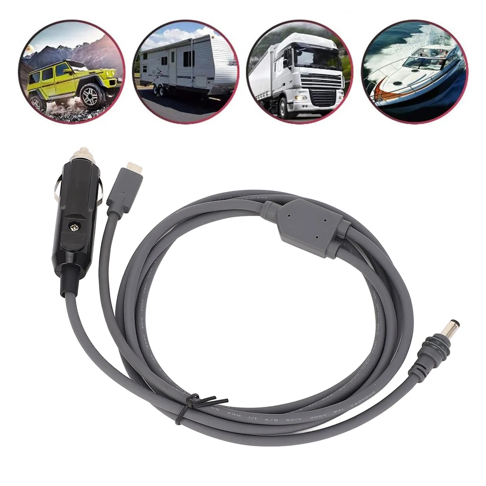 USB-C cable USB port Compatible 100W PD IP68 Waterproof, 2 in 1 adapter cable with 18AWG cable for Mini Parabolic antenna