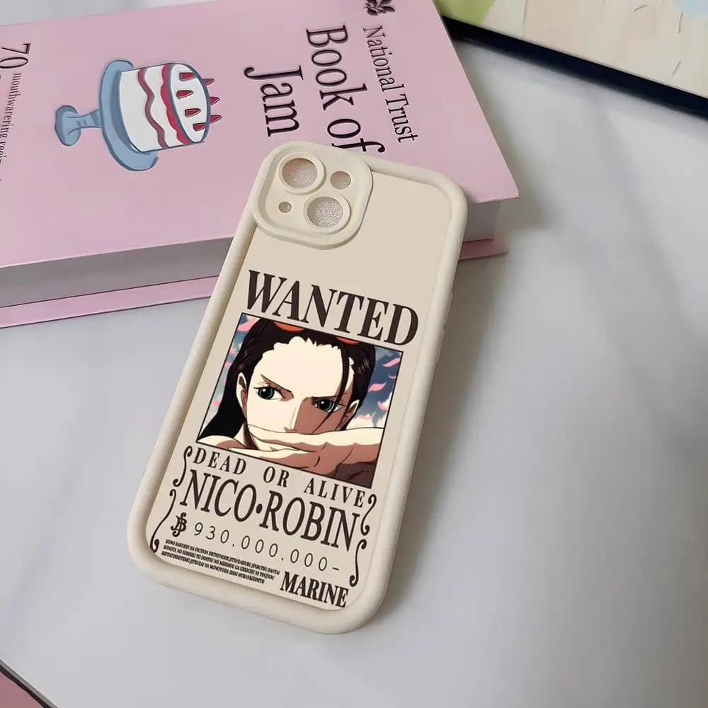 O-One Piece Wanted Poster Phone Case For IPhone Air 17 Pro Max 16 E 15 14 Pro Max 13 12 11 Mini Plus Soft Silicone White Cover