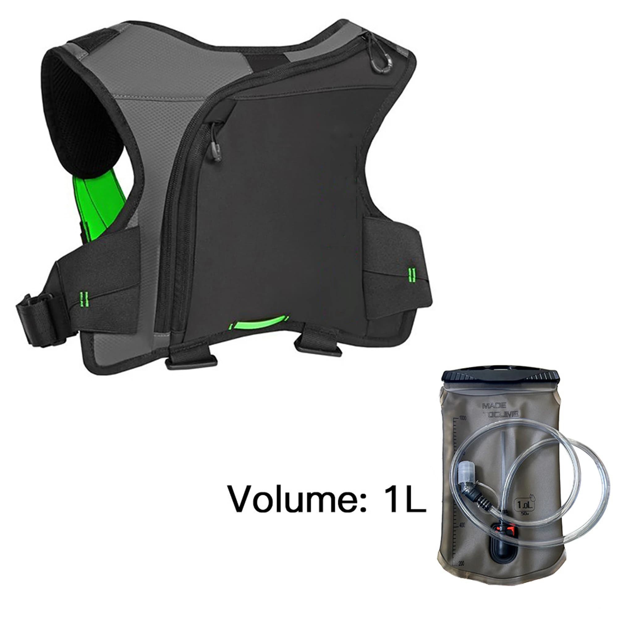 Black Herzberg hydration pack 1 liter