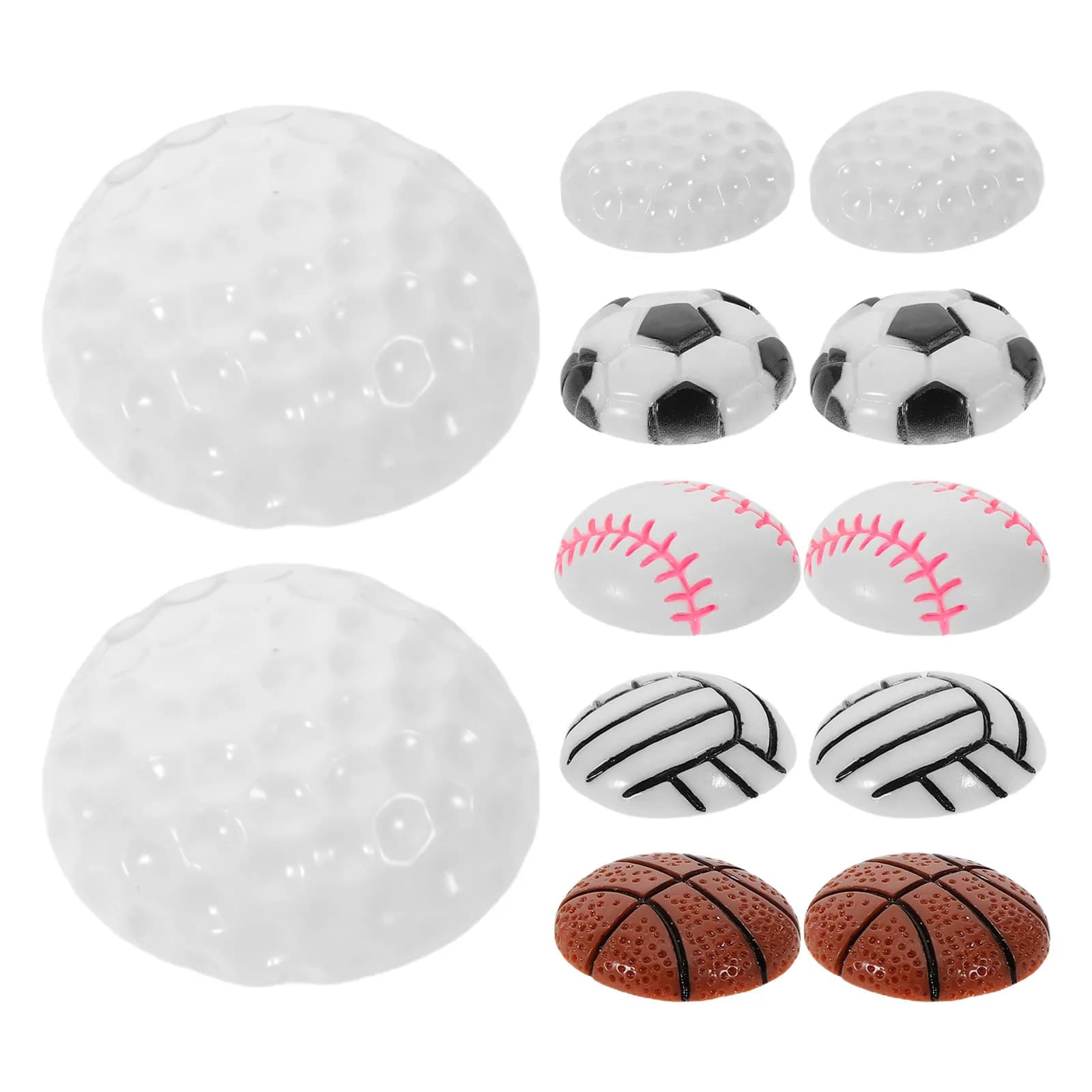 Kit di 40 Ciondoli in Resina a Tema Sportivo, Mini Ciondoli per Basket, Pallavolo, Calcio, Baseball, Golf per Creazione di Gioielli Fai-da-Te