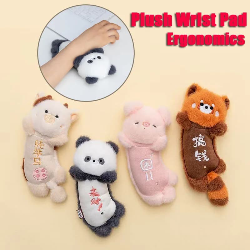 Tappetino da polso in peluche Tappetino per poggiapolsi per mouse Elegante supporto ergonomico per il polso a forma di arco Tappetino per mouse Cuscino per il polso della mano per alleviare il dolore al braccio