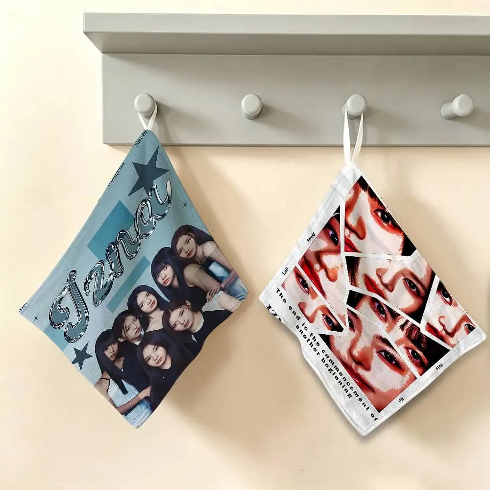 Kitchen towel with Music Singer I-Izna Band print, polyester cotton material, wear-resistant, for hand cleaning, for home
