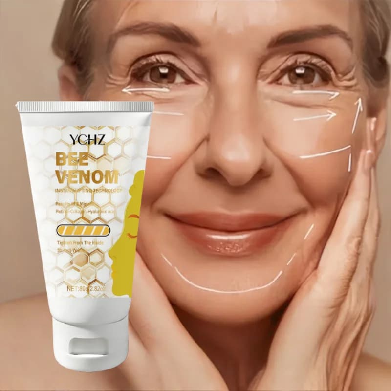 Super Bee Venom Firming and Lifting Cream—Contains 5X Bee Venom, Collagen, and Retinol—A Deeply Moisturizing Skincare Product Suitable for All Skin Types. It Can Tighten and Lift Sagging Skin, Enhance Elasticity, and Even Out Skin Tone.
