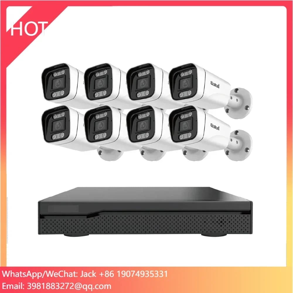 JideTech 5MP Security Camera System Video Security Cameras Waterproof Bullet Cameras CCTV surveillance system for indoor and outdoor