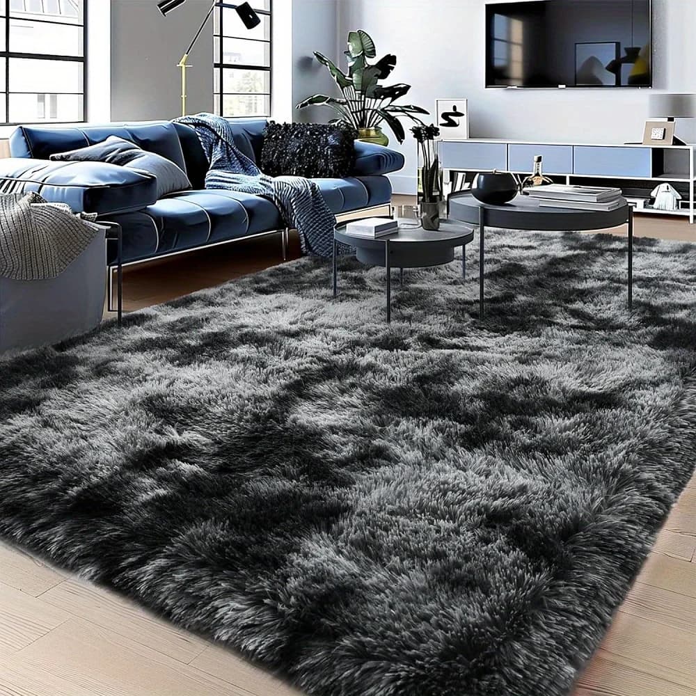 1pc Super Large Luxury Fluffy Modern Machine Washable Luxury 9X12Feet Area Rugs for Living Room, Large Tie-Dyed Fluffy Plush Shag Bedroom Carpet, Anti-Slip Thick Soft Big Fuzzy Rug for Bedroom Living Room Home Decor Room Decor Gift