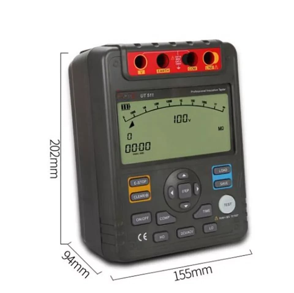 Tester di Resistenza all'Isolamento UNI-T UT511 ad Alta Precisione con Tavolo Oscillante per Elettricisti