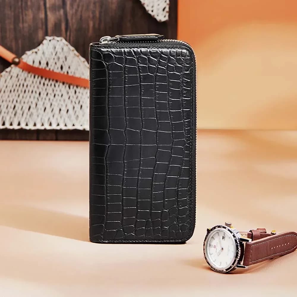 Men's wallet in crocodile throws new hand bag from long fashion tide man's clutch bag male crocodile