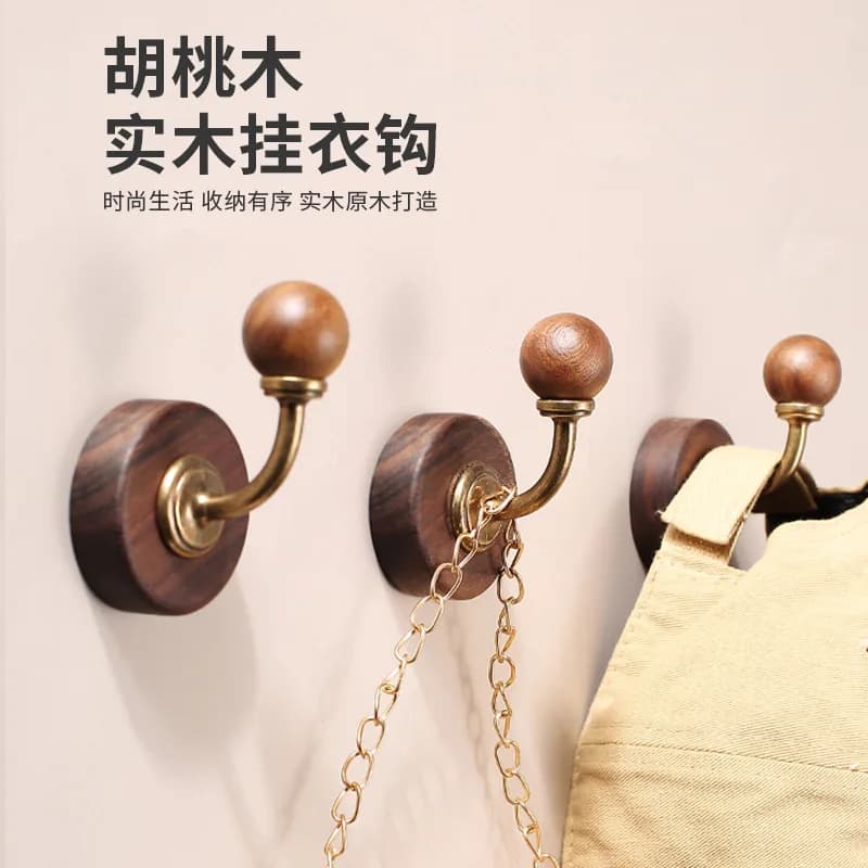 Top Hat wooden wall hanger, without drilling, home decorations, wooden hooks for clothes under the tree