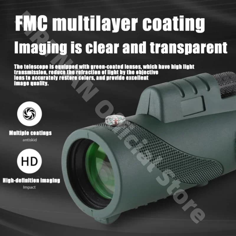 Potente telescopio monoculare HD 80 x100 Zoom a lungo raggio con Clip per telefono treppiede per caccia all'aperto campeggio turismo