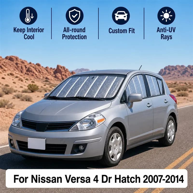 For Nissan Versa 4 Dr Hatch 2007-2014 Car Window Sunshades UV Block Privacy Heat Insulated Foldable Car Curtain