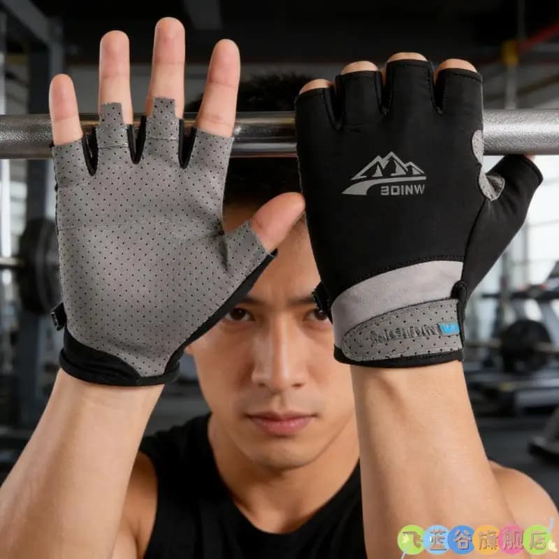 Gym Gloves for Fitness with Integrated Powder Protection Anti-Slip for Sports Training, Traction Bar, Mid-Size, Man, Without Calls