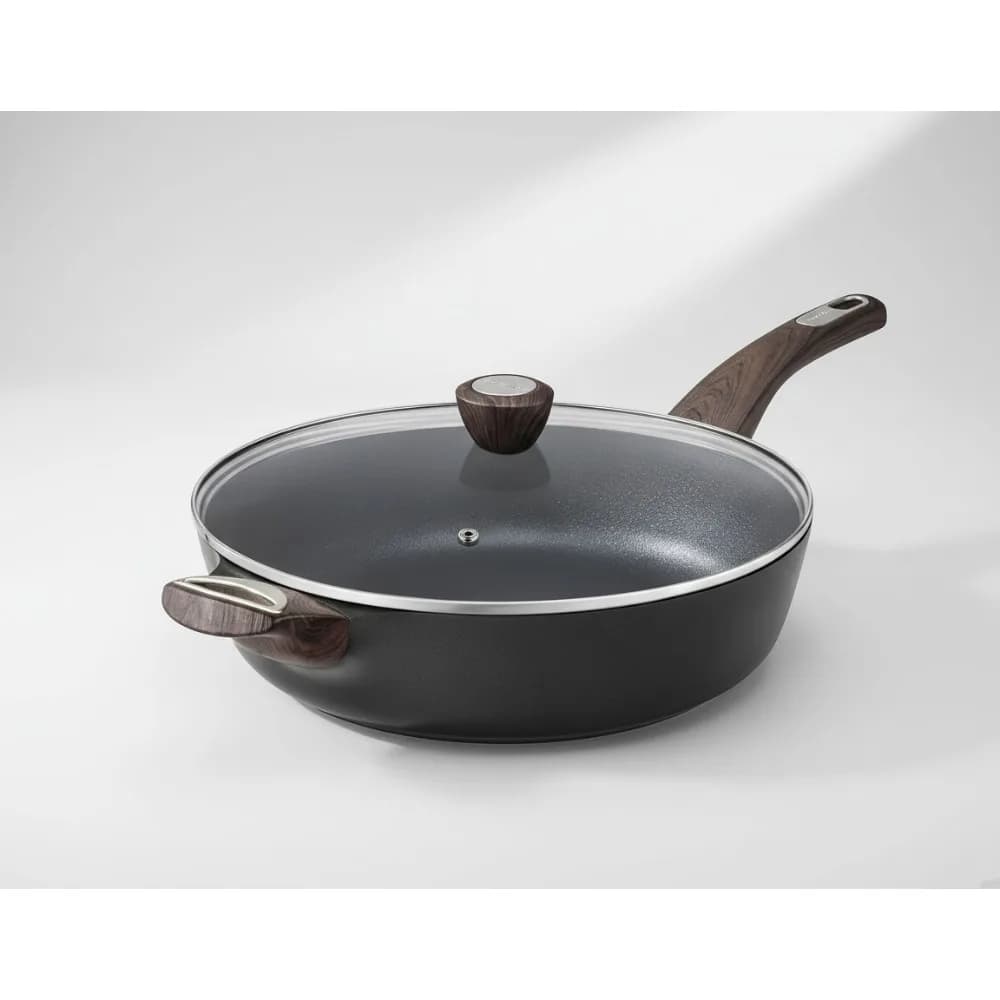 13.3 inch deep non-stick pan with lid, compatible with induction, without PFOA/PFOS, healthy cooking for domestic chefs