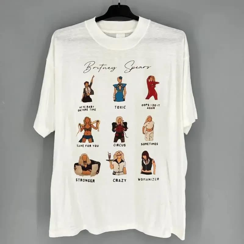 Vintage Britney Spears Anniversary T Shirt Family White S 5XL TT239