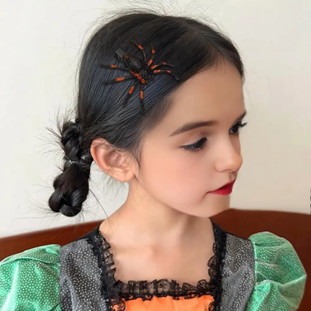 1/2Pcs 6cm Halloween Spider Hair Clip Decorative Hair Pins Women Hairpin Headpiece Cosplay Glitter Barrettes Costume Accessories