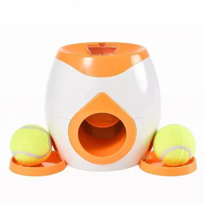 Interactive Pet Toy, Tennis Ball Launcher, Treat Dispenser, Training Reward, Fun Cat Dog Play, Automatic Feeder, 2 in 1 Toy