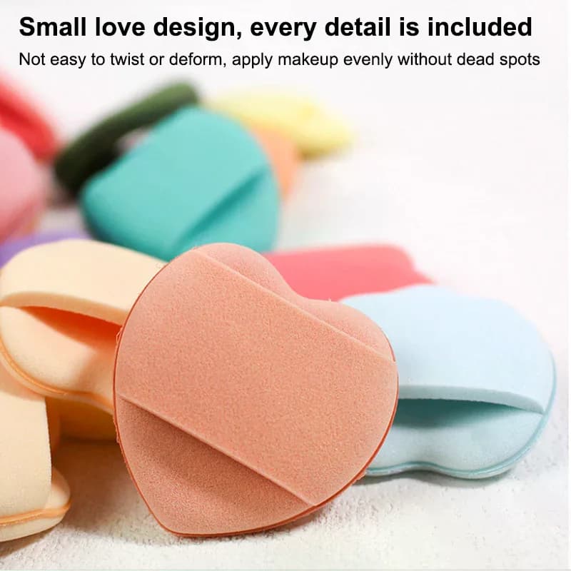 20 pezzi mini cuscini a forma di cuore cuscino d'aria soffio di polvere spugna mista senza lattice e soffio cosmetico viene utilizzato per fondotinta liquido