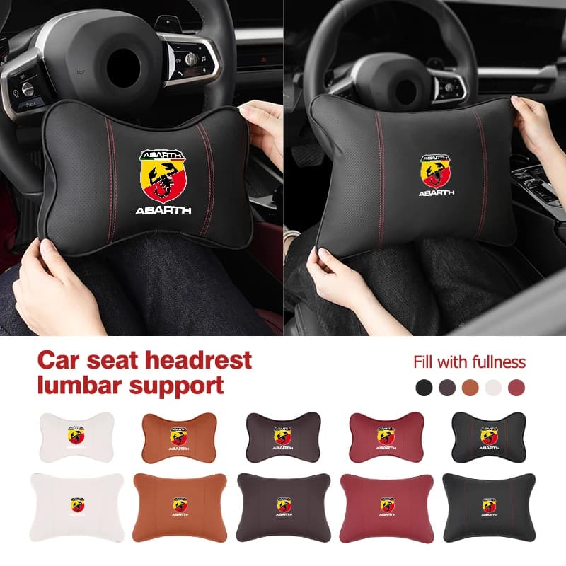 Car Headrest Waist Rest Neck Support Seat Lumbar Cushion Pillow For Abarth FIAT 500 Ducato Stilo Palio UNO Astra Bravo Tipo