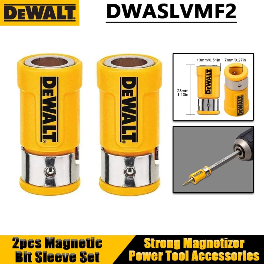 DEWALT DWASLVMF2 Set di 2 Anelli Magnetici per Punte Originali, Magnetizzatore Potente per Utensili Elettrici