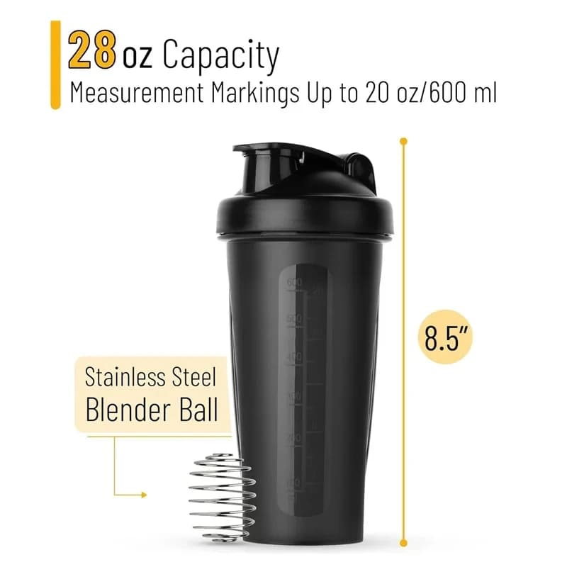 Shaker portatile per proteine da 600 ml con frusta a sfera in metallo, perfetto per gli appassionati di fitness e atleti, ideale per la palestra all'aperto.