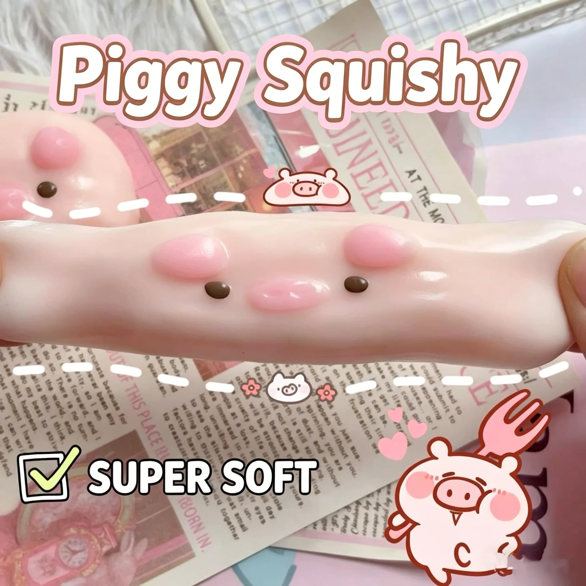 Simpatico Maialino Rosa Squishy Sensoriale Antistress, Giocattolo Appiccicoso a Lenta Risalita, Regalo Creativo per Adulti e Bambini, Uso Quotidiano Domestico