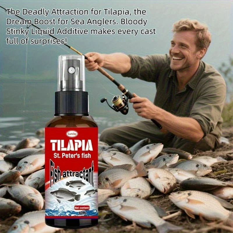 Esca attrattiva per pesci Tilapia: potente formula ad azione rapida con attrazione di liquidi, esca da pesca all-in-one per ancoraggi marini, 60 ml