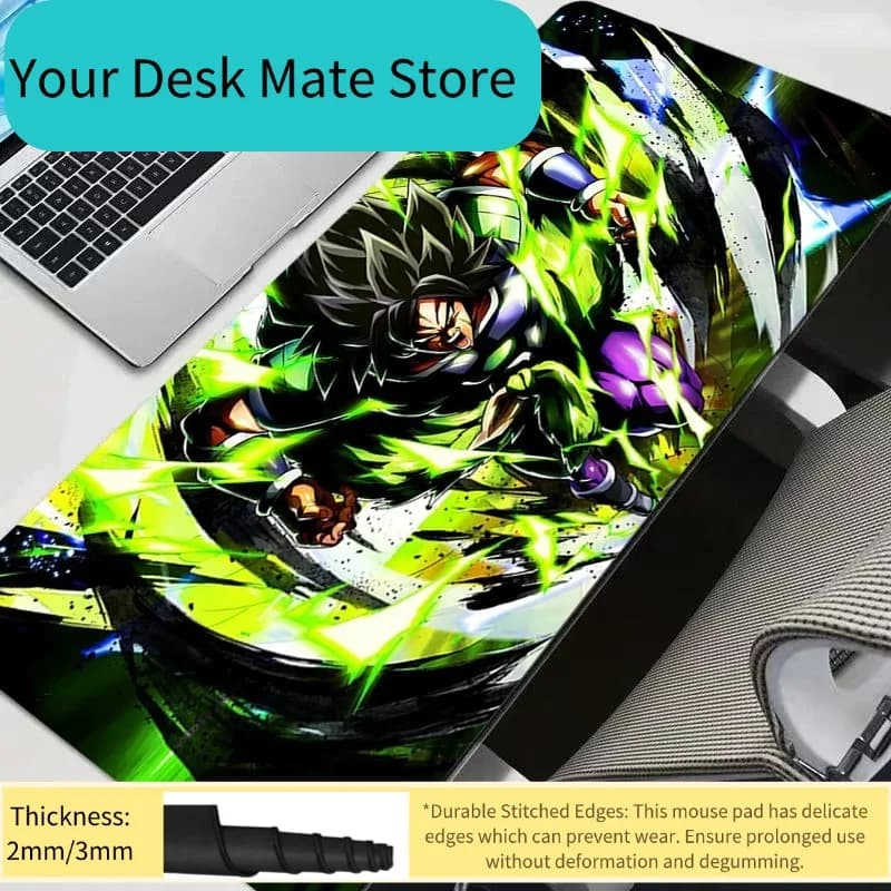 Tappetino per mouse Broly Dragon Ball Z Gamer, tappetino per mouse grande per computer, notebook, PC, accessori da gioco, tappetino da scrivania DBZ
