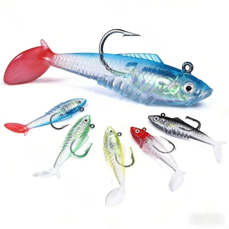 Esca morbida sommergibile con sacchetto di piombo, 11.5G/19.8G, set di esche artificiali per la pesca in mare, pesca sul ghiaccio e pesca al persico.