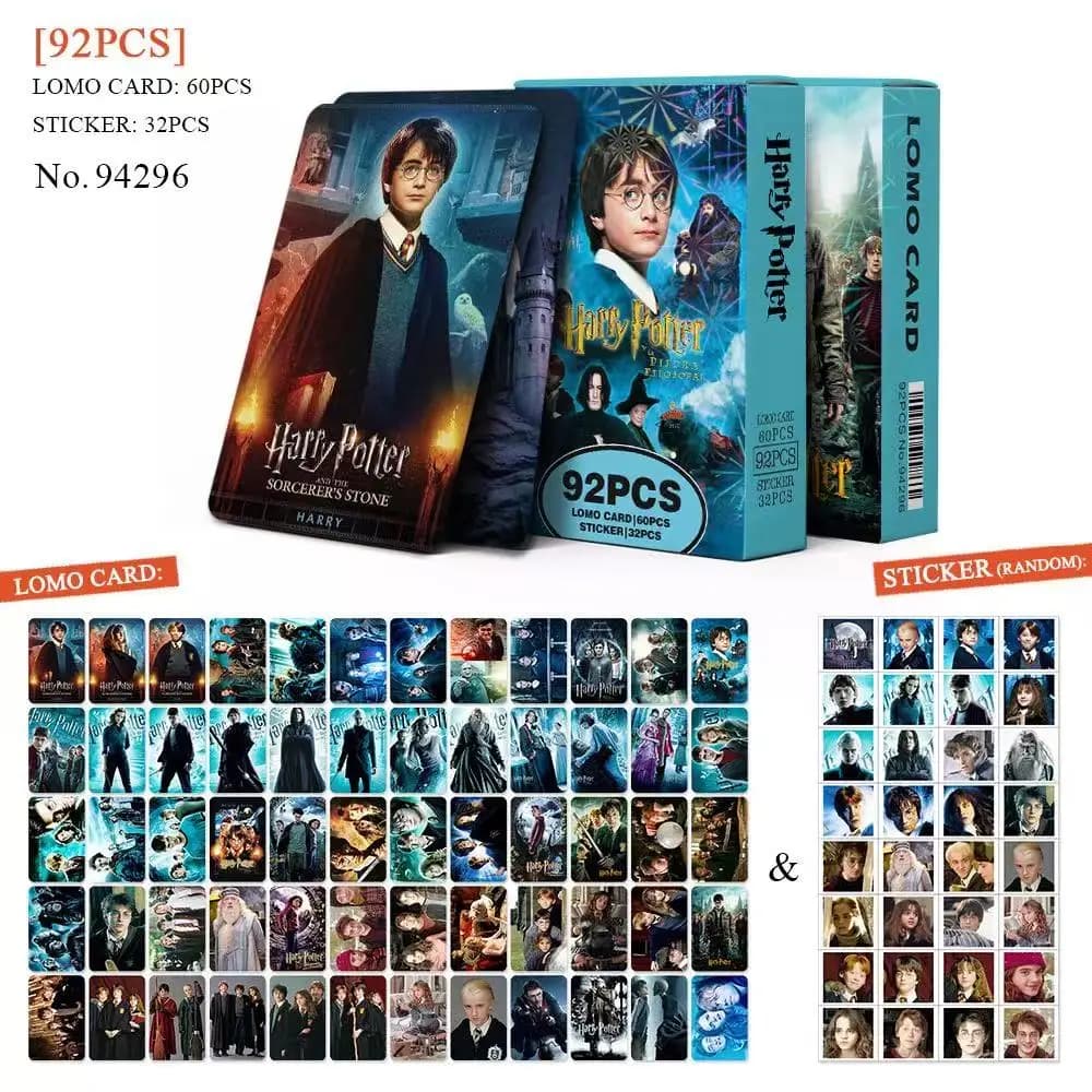 92 mini carte Harry Potter, carte fotografiche da 3 pollici, mini adesivi, carte LOMO bifacciali, cartoline, carte collezionabili per fan, G
