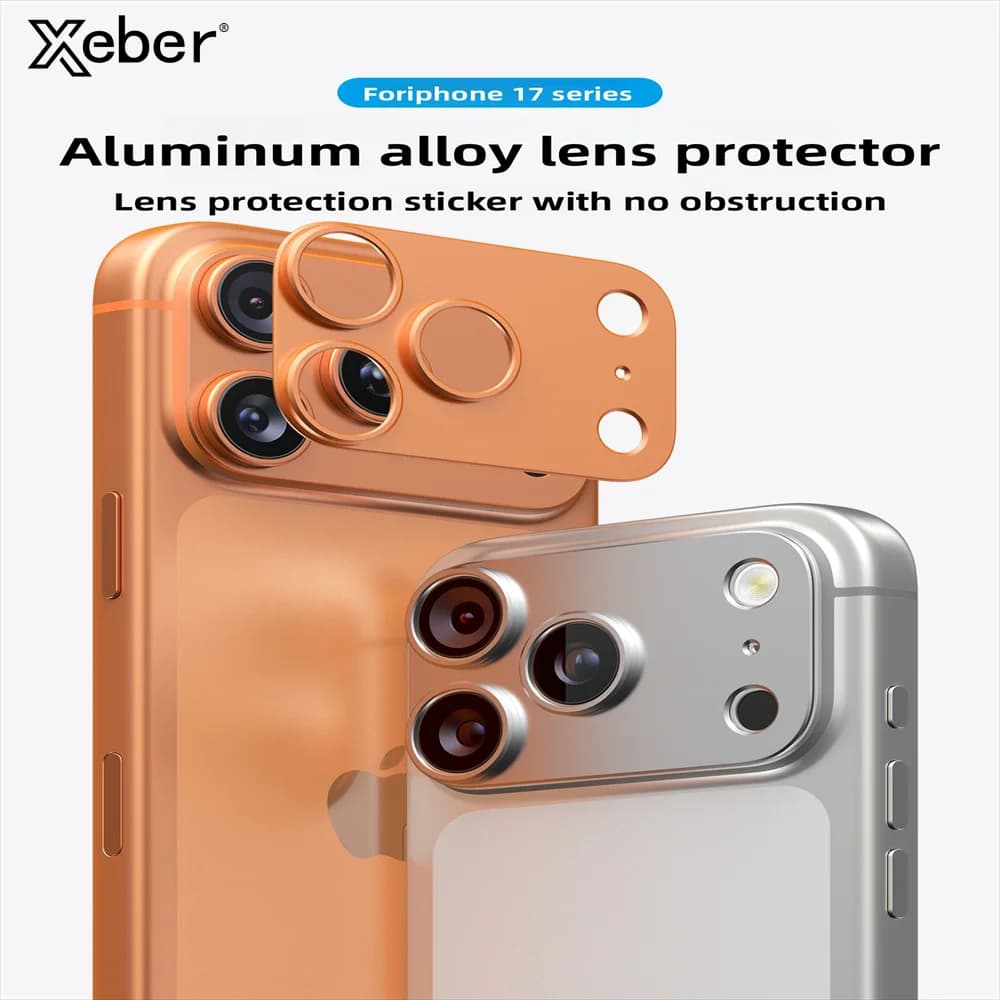 Metal alloy tempered glass camera for iPhone 17 Pro Max 5G black lens protective cover for iPhone 17 Air 17 Pro Max target ring cap
