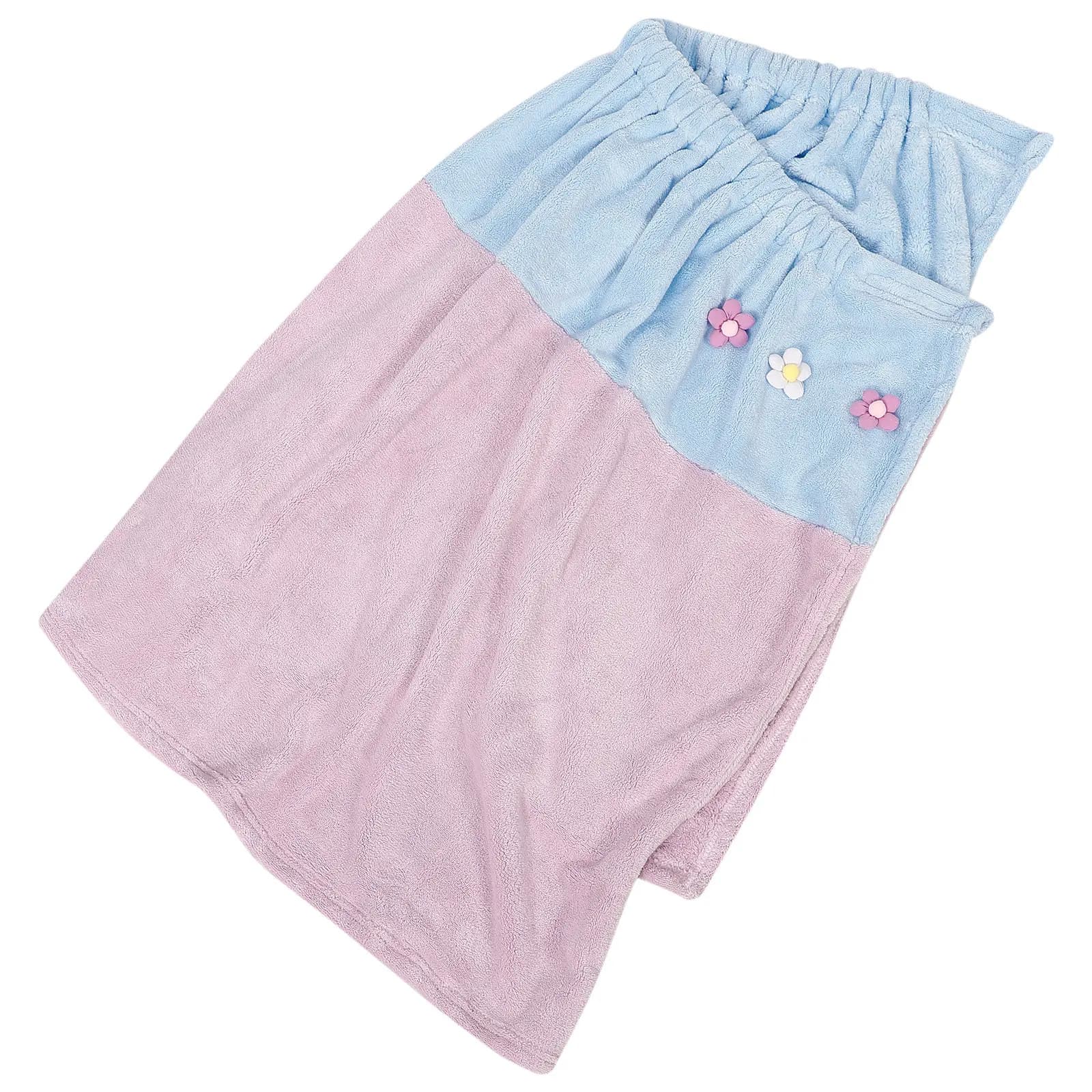 Soft Coral Fleece Bathrobe Wrap for Women Multi-Use Absorbent Towel Wrap Ideal for Shower Bath Beach Spa Salon Travel Home