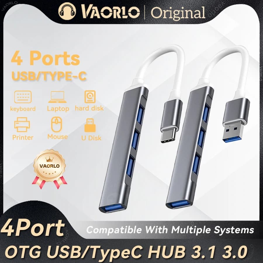 USB Hub HUB TIPO C to 4 ports, USB docking station C, USB 3.0 adapter, high speed OTG 5G adapter for Huawei, Xiaomi, Macbook Pro 13 15 Air Pro PC Laptop Accessories