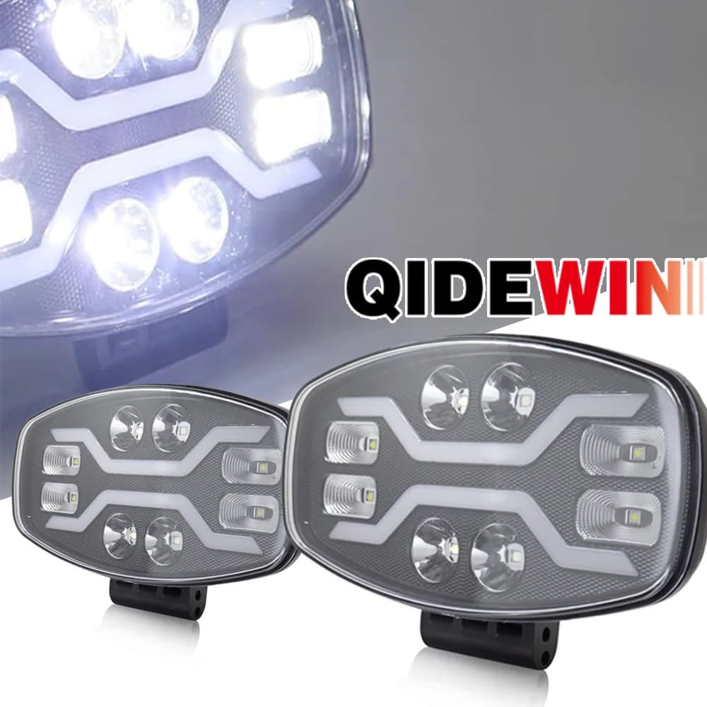1/2PC 10 "LED Luce Fuoristrada Faro Faretto Camion Ausiliario Quadrato Auto Guida Flash Bianco Giallo 100W 22000LM