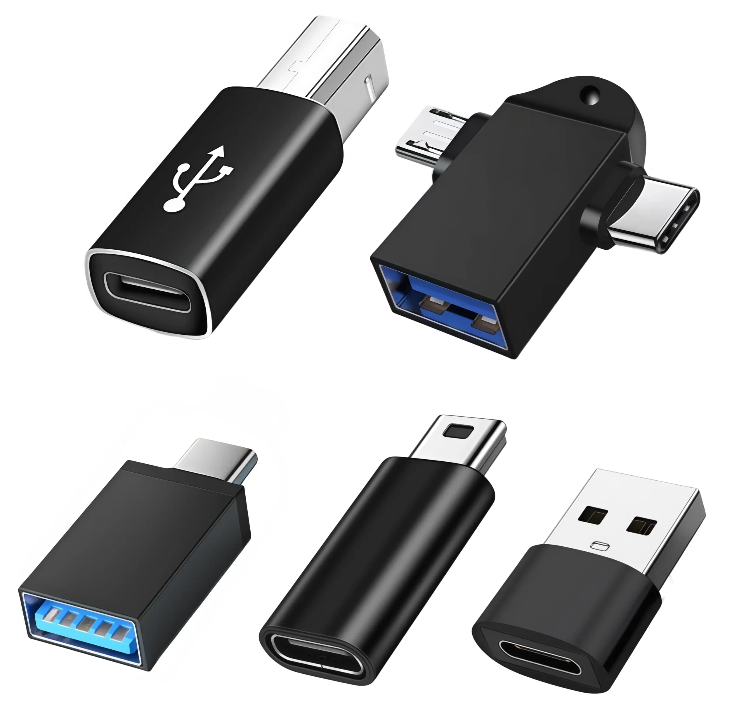 Adattatore USB a Type-C, Type-C a Mini, Type-C a MIDI, Adattatore USB 2-in-1 per Stampanti, Docking Station per Dischi Rigidi, Fax, Scanner