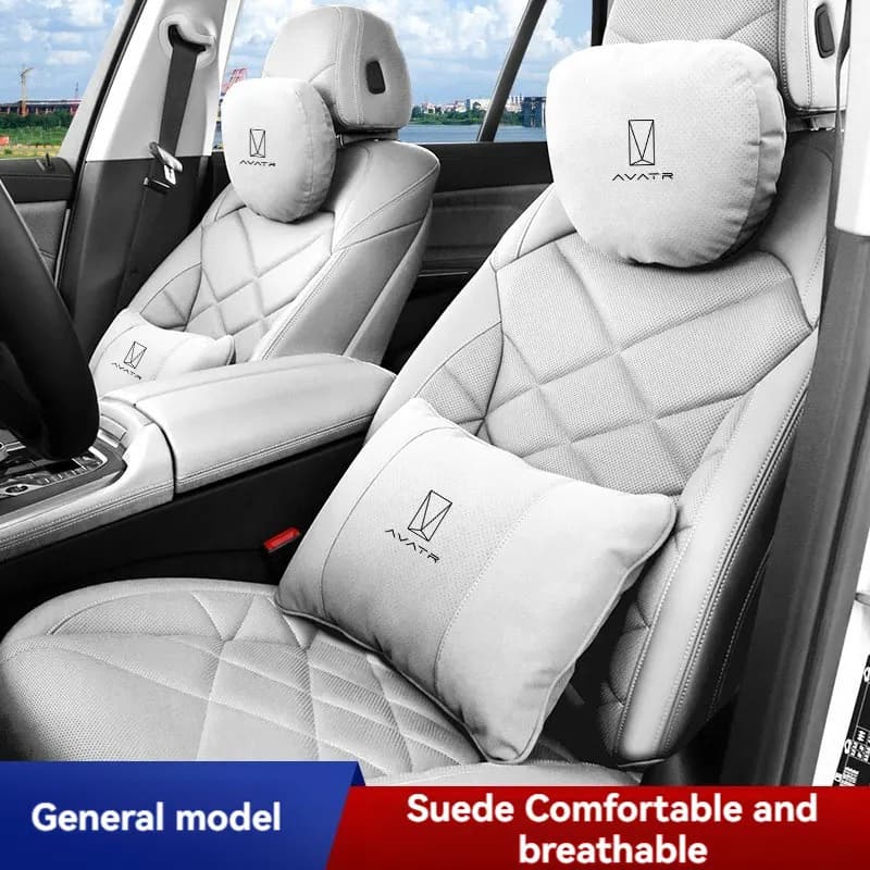Cuscino per il collo del poggiatesta del sedile in pelle scamosciata Cuscino morbido e confortevole Supporto lombare per Changan AVATR 11 12 Accessori auto