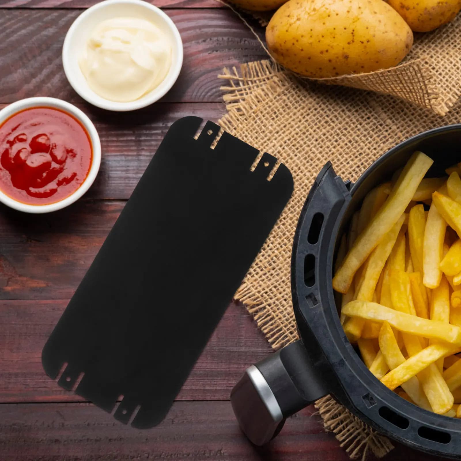 Divisorio per Friggitrice ad Aria da 3.2L a 5.5L, in Acciaio Inossidabile Antiaderente, Accessorio da Cucina Multicomparto per Torte