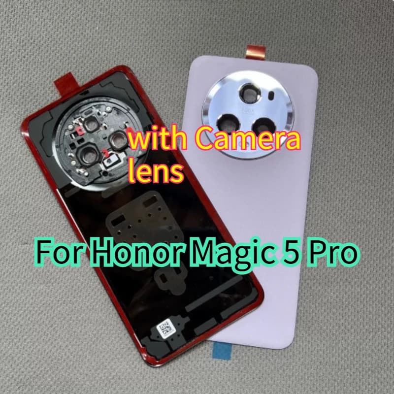 Glass Back Battery Cover Housing Replacement For Honor Magic 5 Pro PGT-AN10 PGT-N19, Rear Door With Camera Frame & Glass Lens