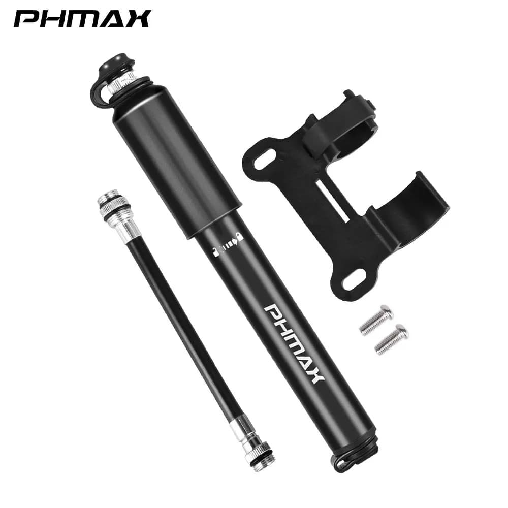 PHMAX 100Psi Mini Pompa per Bici in Lega di Alluminio Pompa di Aria a Mano per Bicicletta Gonfiatore per Pneumatici Valvola Schrader Presta Pompa per Ciclismo su Strada MTB