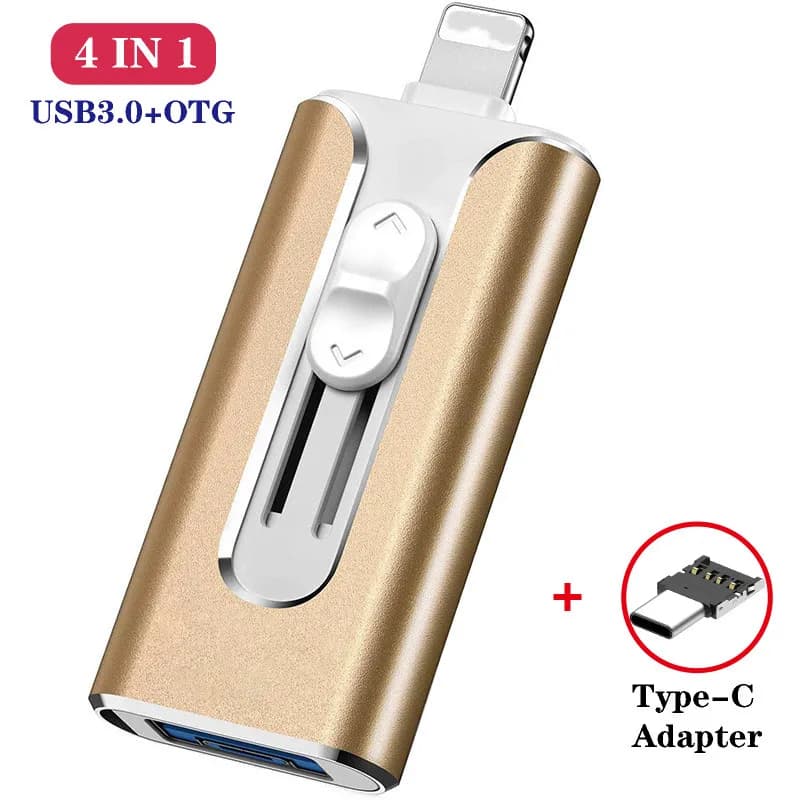 Chiavetta USB OTG per telefono 256G 512G 128G Chiavetta USB 3.0 Memory Stick Archiviazione esterna per telefono/Android/Tipo C/Dispositivo Windows 4 in 1