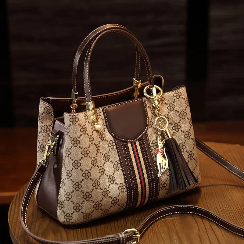 Borsa a tracolla originale di alta gamma con texture, per donna, in pelle di lusso, di grande capacità, elegante, per pendolari