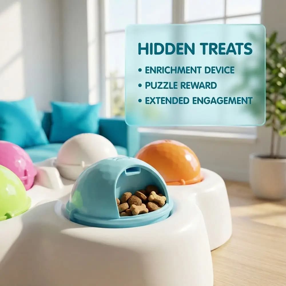 Dispenser Girevole per Snack per Animali Domestici con Base Stabile, Ciotola Interattiva Intelligente a Lenta Erogazione in Plastica Colorata per Cani, per l'Addestramento IQ del Cane