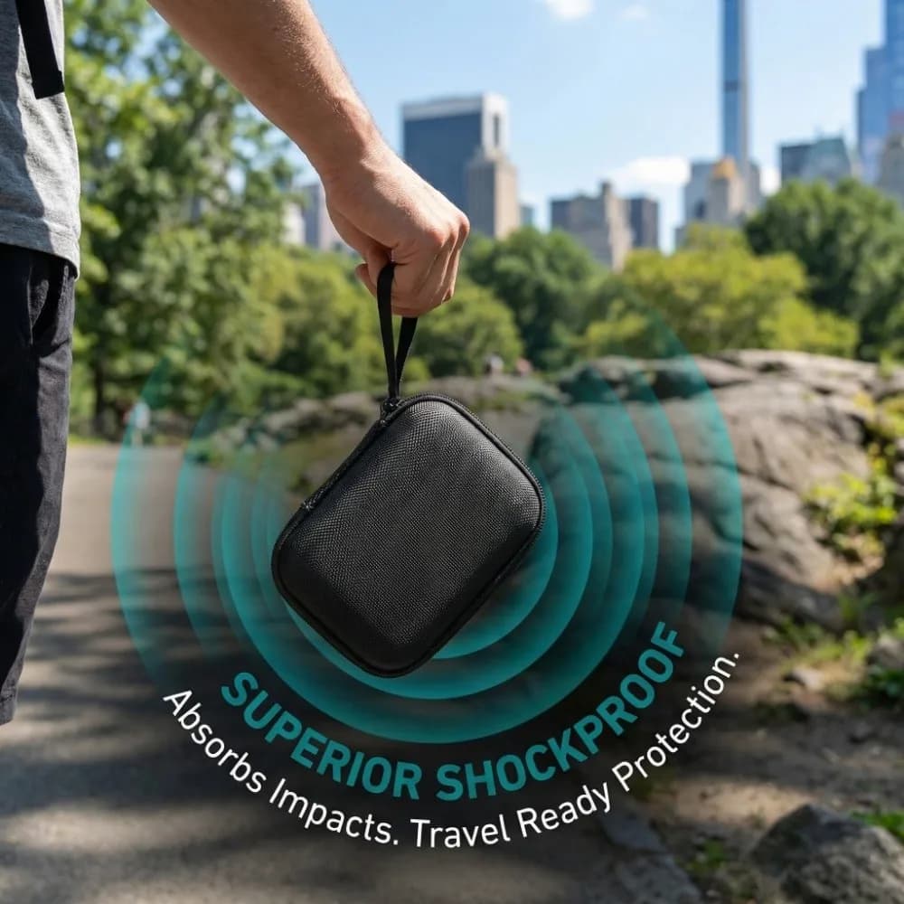 Custodia rigida nera in EVA per altoparlante Bluetooth portatile, antiurto, per protezione altoparlante GO3