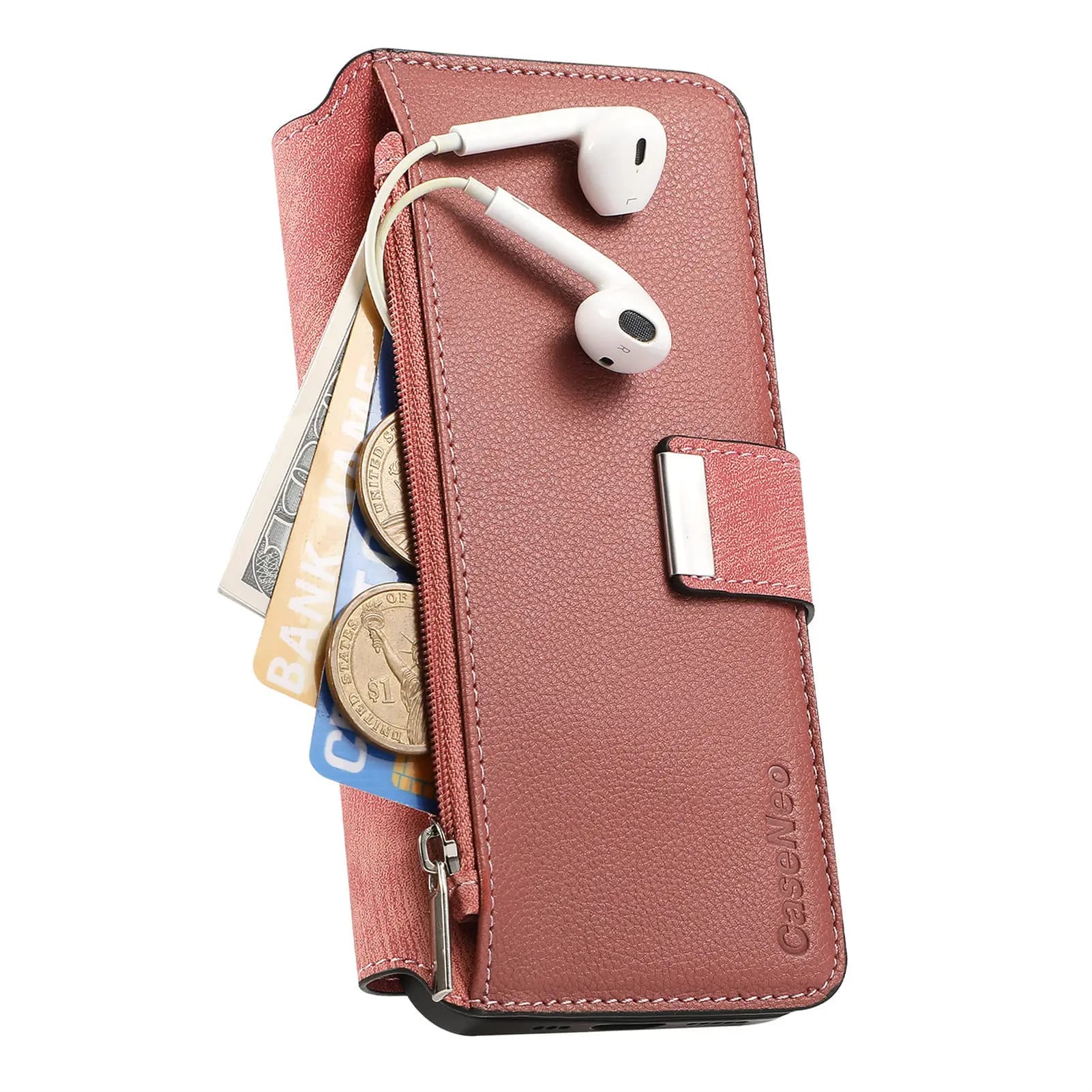 Custodia a libro staccabile 2 in 1 in pelle con blocco RFID e 6 scomparti per carte con cerniera per Redmi K70E K70 K60 K50 K40, compatibile anche con Redmi Turbo 4 3 A1