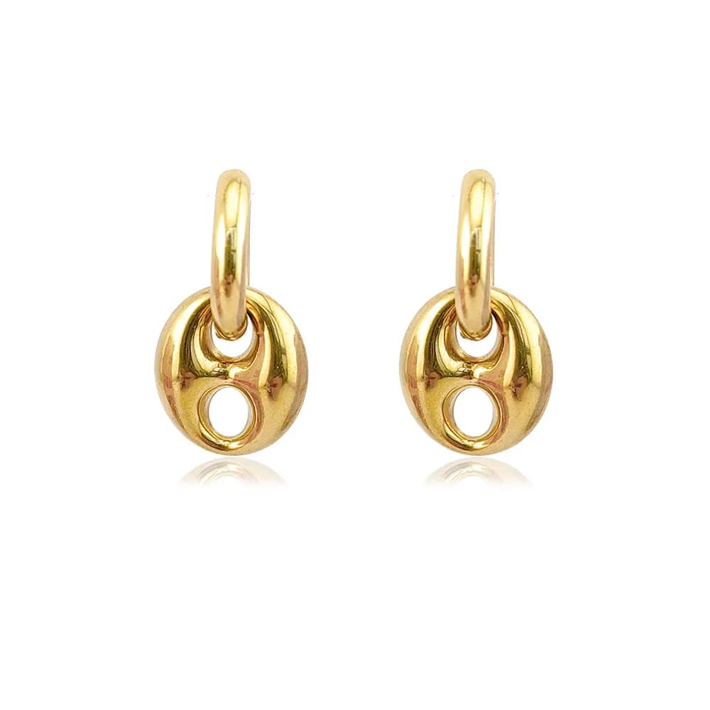 HUIDANG Winter Earrings Trend 2025 Woman Mariner Link Stainless Steel Earrings Boucles d'oreilles New In