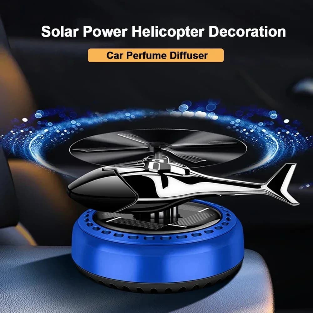 Helicopter Propeller Solar Air Freshener​ - Styling Car Interior Decor Aromatherapy Diffuser with Rotary Perfume, Solar Powered