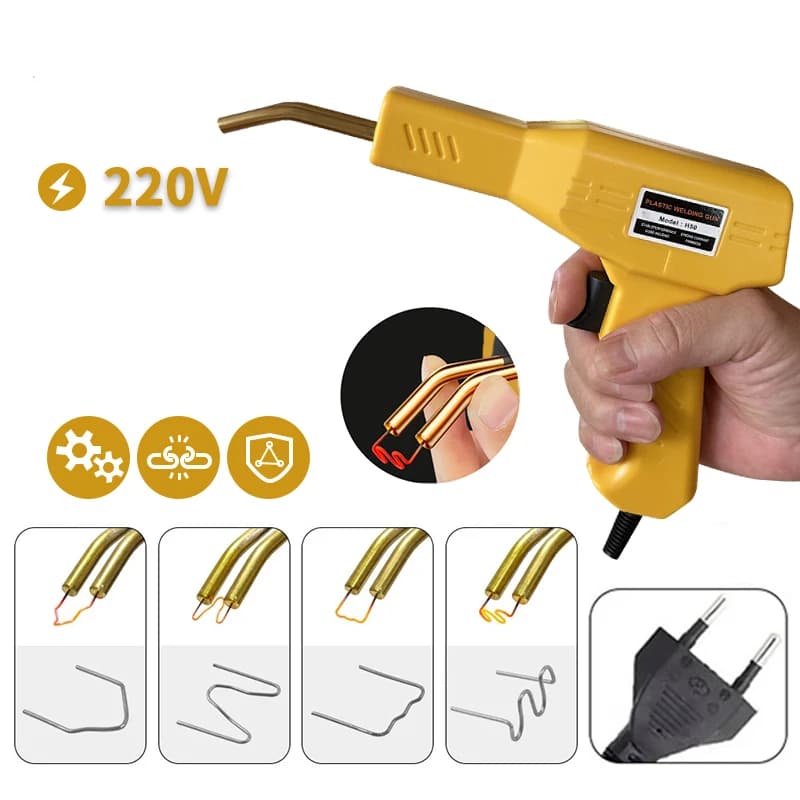 Kit di riparazione per saldatore di plastica con cucitrice a caldo per cruscotto paraurti auto - Tipi multipli di punti metallici adatti a varie saldatrici