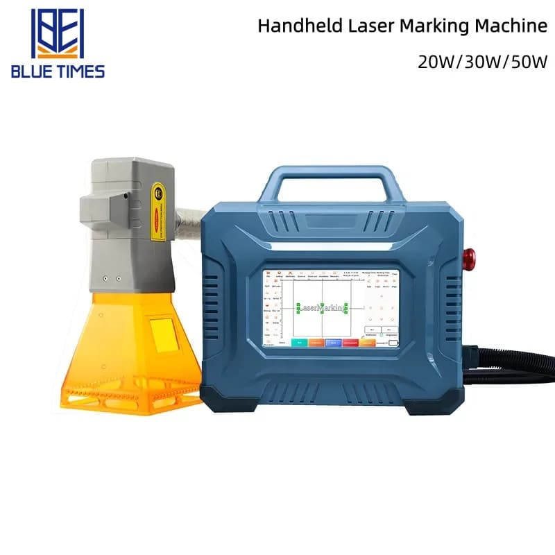 20/30/50 W Lithium Battery Powered Fiber Marking Machine For Metal, Plastic and Glass Engraving